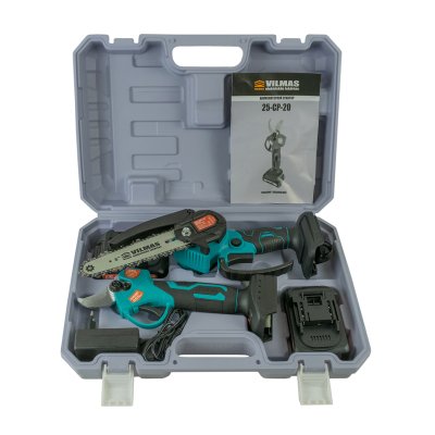 Комплект акумуляторного інструменту VILMAS (секатор, міні-пила, 2 акум., зарядний пристрій)