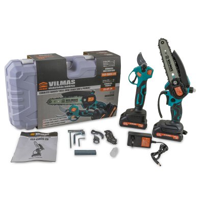 Комплект акумуляторного інструменту VILMAS (секатор, міні-пила, 2 акум., зарядний пристрій)