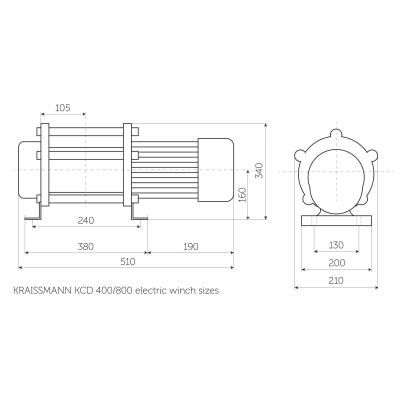 Лебідка електрична KRAISSMANN KCD 800 (до 30 м, одна фаза)