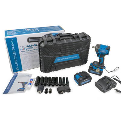 Гайковерт ударний KRAISSMANN 1103 ASS-BL 20/2 MP (в кейсі, 650 Нм) Гайковерт ударний KRAISSMANN 1103 ASS-BL 20/2 MP (в кейсі, 650 Нм)