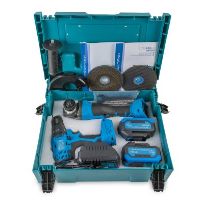 Комплект з болгарки та шурупокрута KRAISSMANN 201 SAW 20MP (у кейсі, два аккум. 4000 мАг)