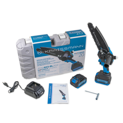 Акумуляторна ланцюгова міні-пила KRAISSMANN 2032 AKS-BL 20/2 (в кейсі)