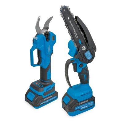 Комплект акумуляторного інструменту KRAISSMANN 302 SAG 20 MP (секатор (різ 40 мм), міні-пила, подовжувач (2 м), 2 акум., зарядний пристрій)