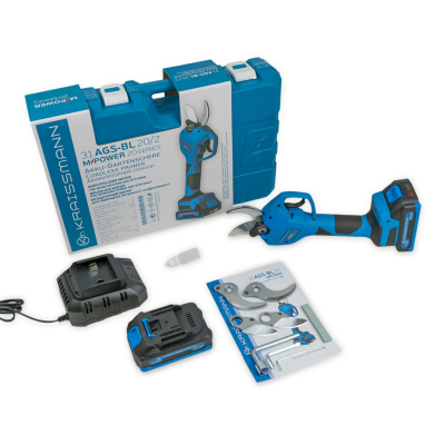 Акумуляторний секатор KRAISSMANN 31 AGS-BL 20/2 (в кейсі)