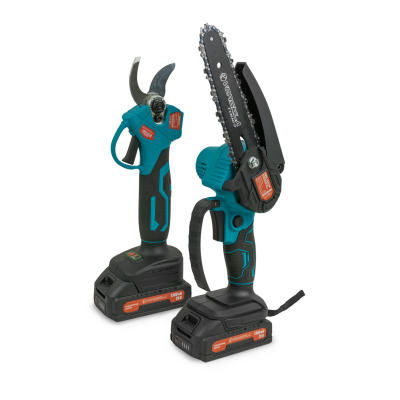 Комплект акумуляторного інструменту VORSKLA (секатор, міні-пила, 2 акум., зарядний пристрій)