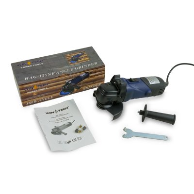 Кутова шліфувальна машина (болгарка) WINTECH WAG-125 (коротка ручка, гарантія на включення)